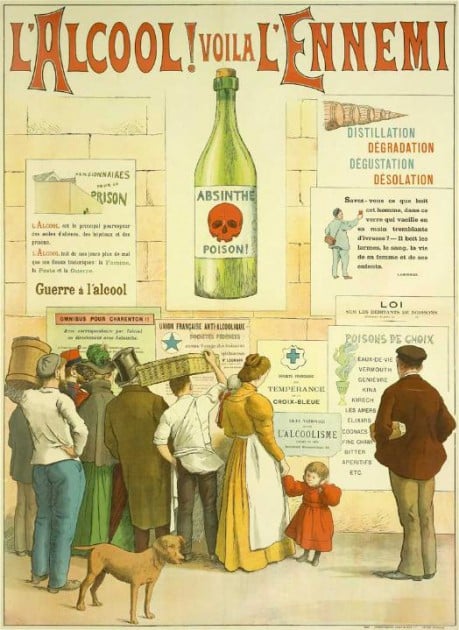 "Alcool ! Voilà l'ennemi." Poster by French painter Frédéric Christol (1850-1933) - Domain: wiki commons