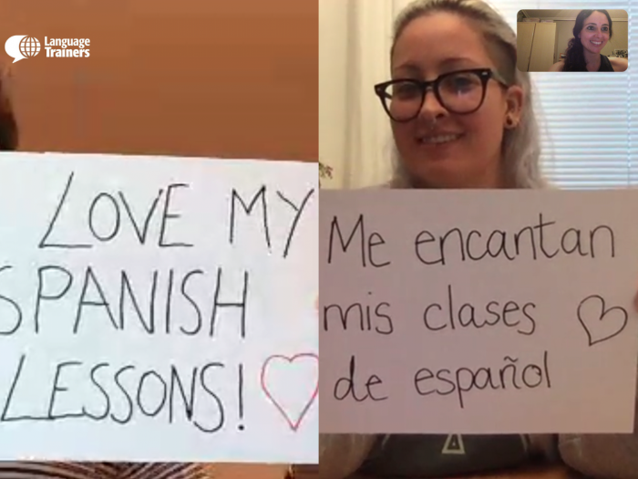 Our Spanish instructor, Cecilia, teaching Spanish online.