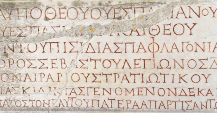 A picture of an old version of the Greek alphabet