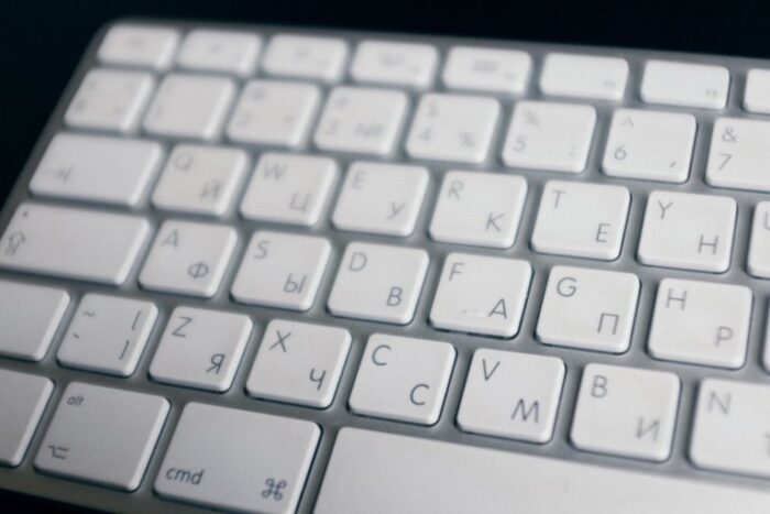 Computer keyboard with the Russian alphabet