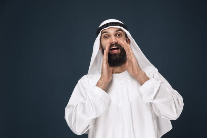 Arab man shouting arabic swear words
